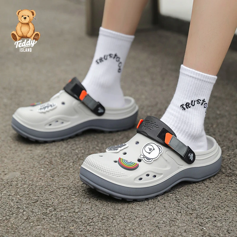 TEDDY ISLAND夏季休闲防滑外穿透气时尚六代EVA情侣男女同款洞鞋