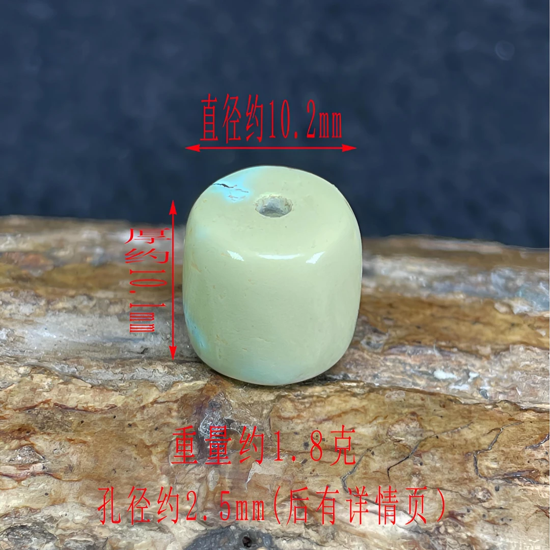 保真正品天然原矿绿松石特色菜籽黄桶珠隔珠单珠配珠墩子直切配饰