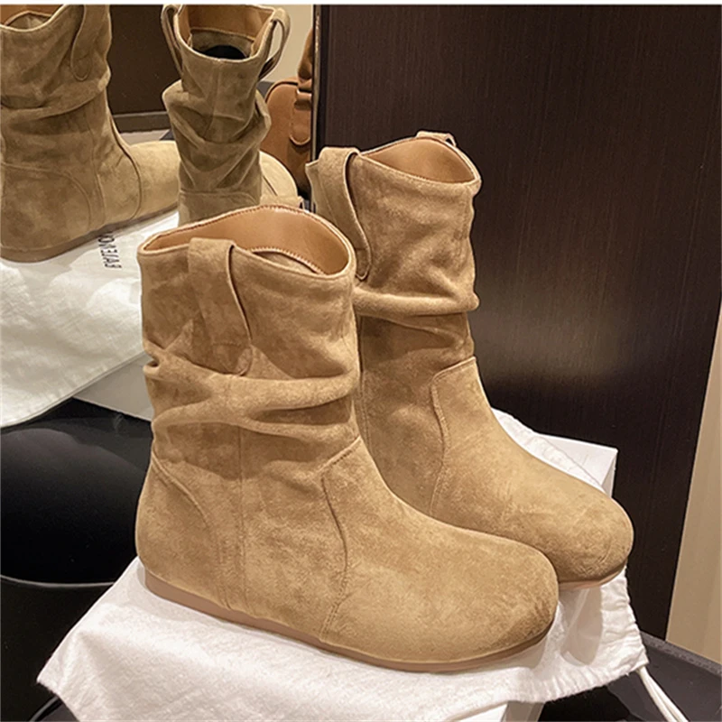 复古西部牛仔靴女款2025新款秋季百搭废土风马丁靴今年流行小短靴