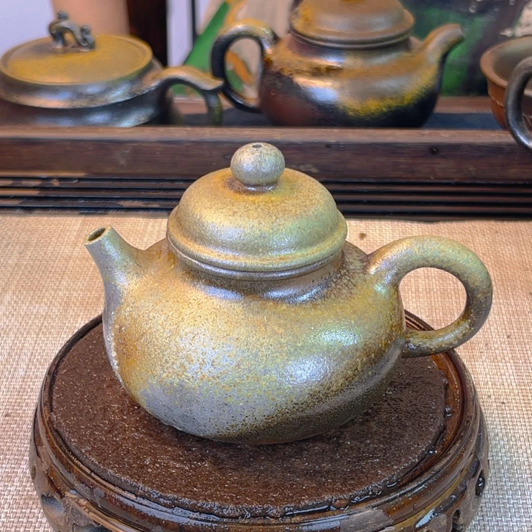 前***锦茶壶紫砂段泥柴烧