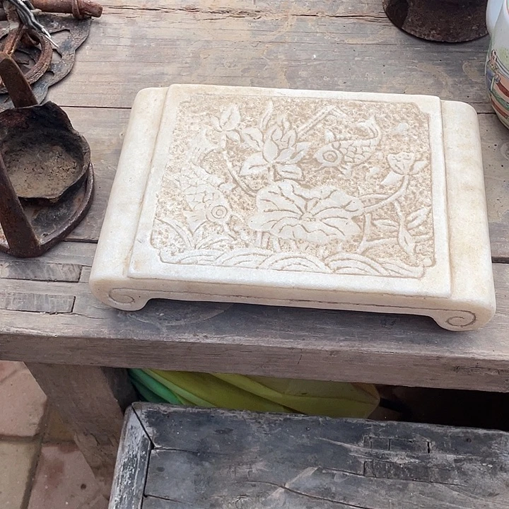 观***海汉白玉石头茶底座包邮