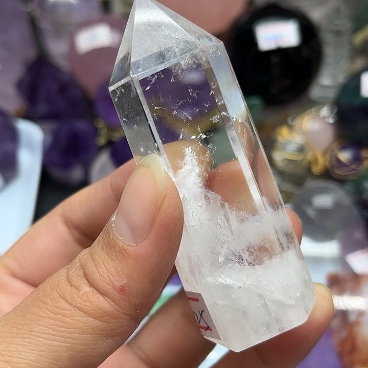 水晶未镶嵌珠宝半成品93克白水晶柱