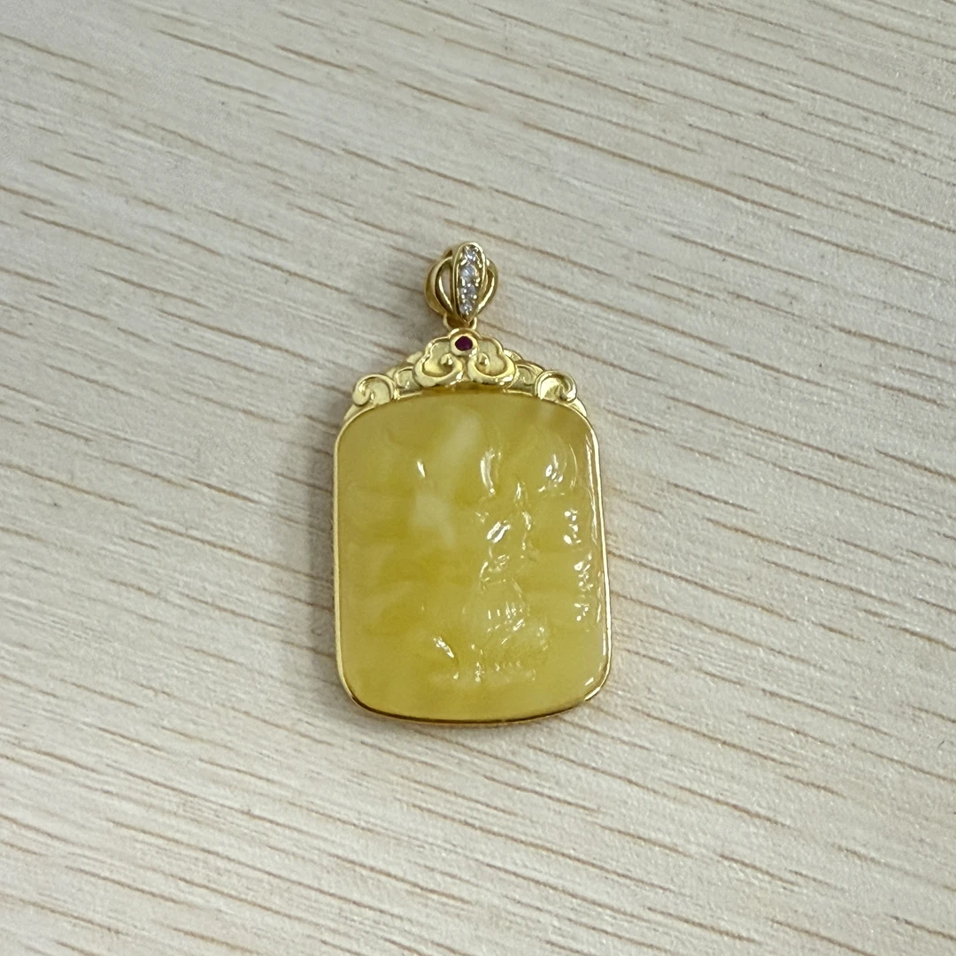 天然蜜蜡吊坠-D6512