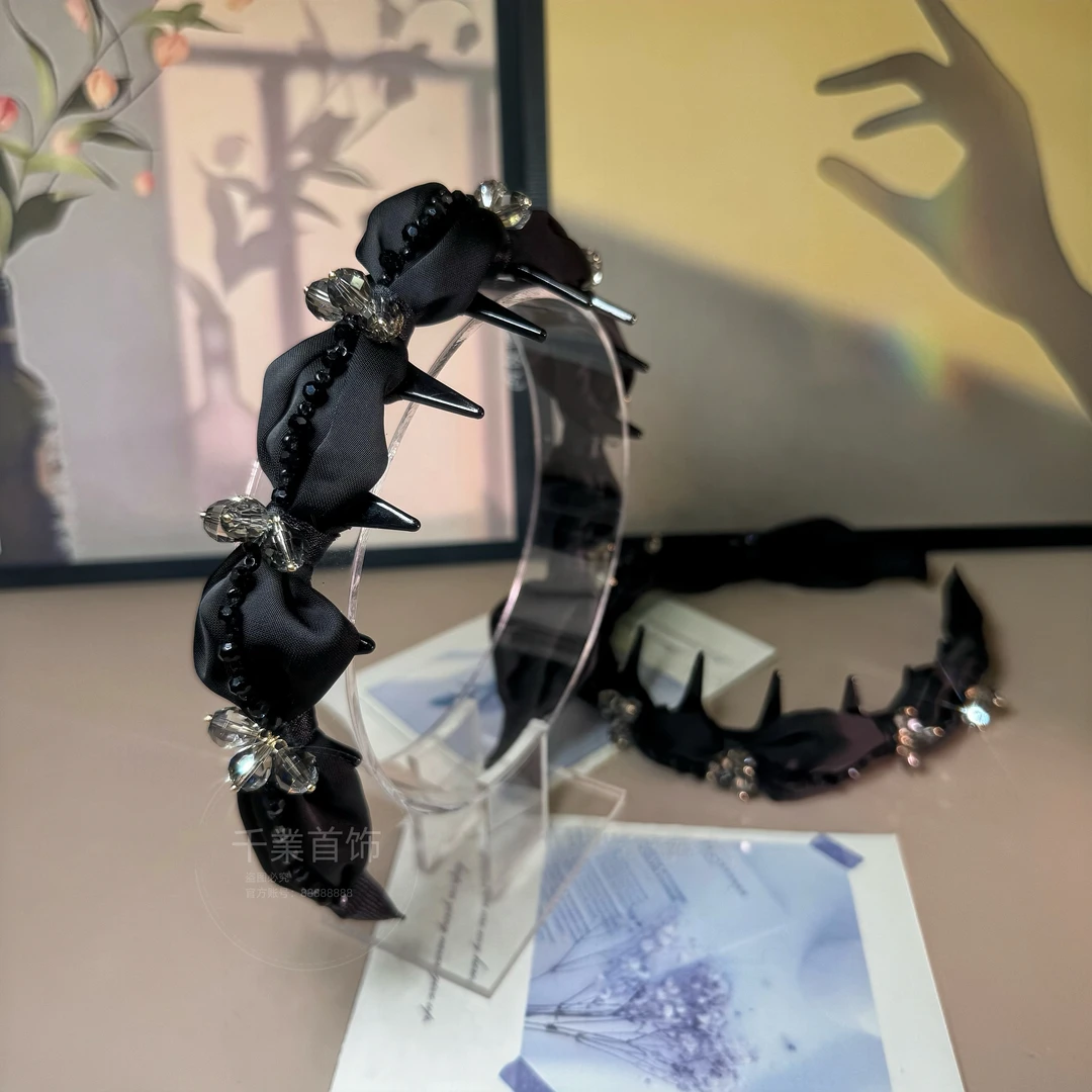 韩版淑女风缎面镶钻褶皱倒齿时尚百搭气质减龄发箍T0971