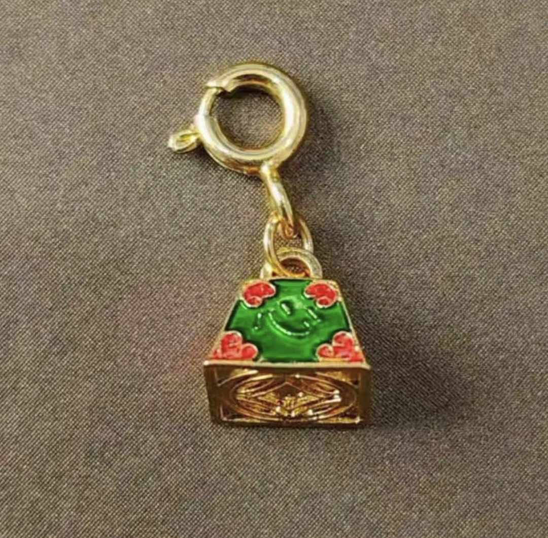 【质检发货】18k珐琅称心如意小滴溜秤砣配件弹簧扣