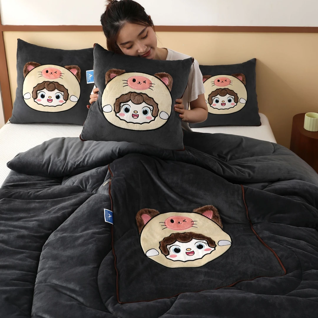 婴儿绒多功能抱枕被子两用加厚冬季抱枕被子两用2025年新款爆款