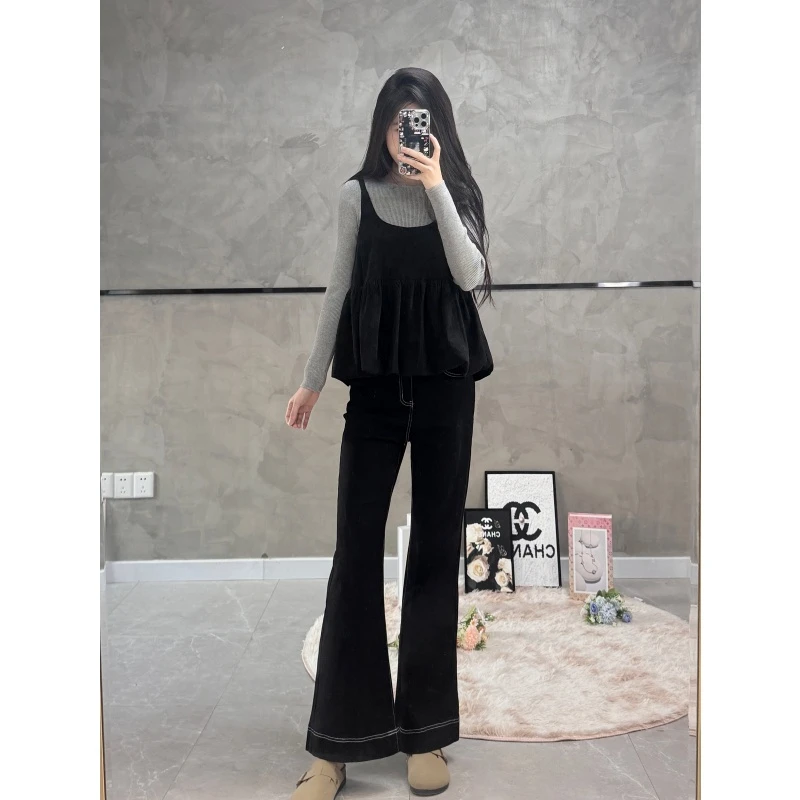 巨好看的三件套早秋韩系穿搭高级感灰色针织上衣背心阔腿裤套装女