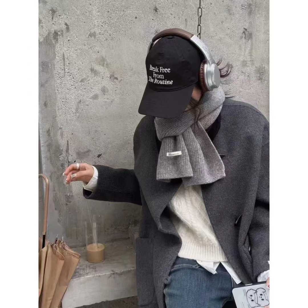 围巾通用男女纯色通用休闲风灰色韩版时尚
