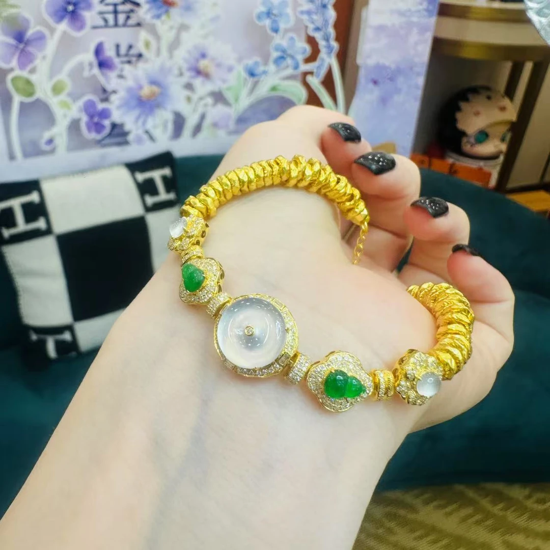 翡翠平安扣手链  多样性团购发一件
