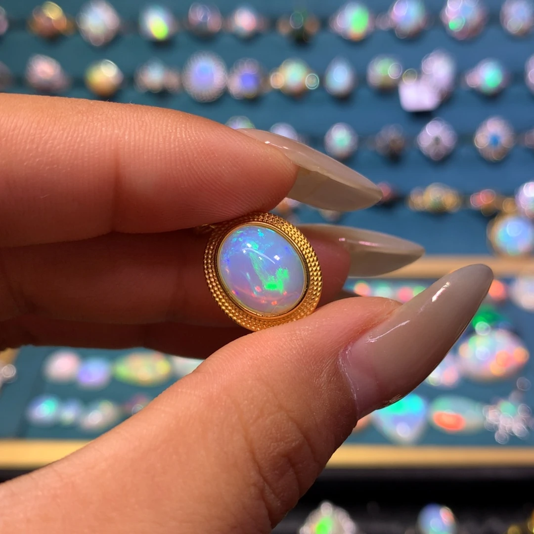 欧泊银S925镶嵌吊坠款