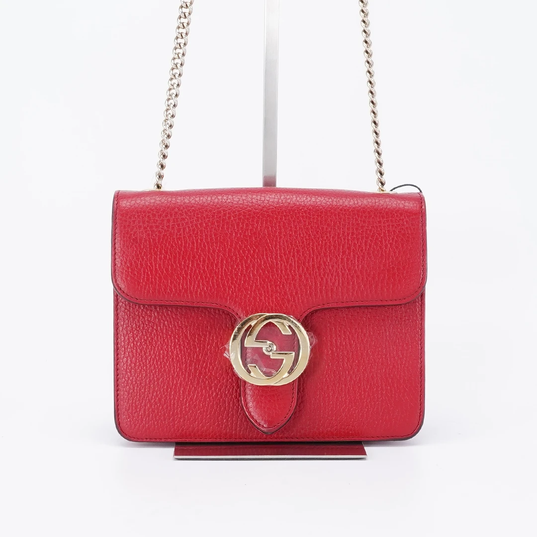 95新 GUCCI/古驰 茉上/风琴小号红色 斜挎单肩包