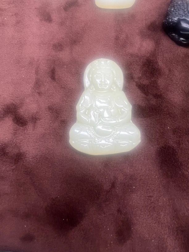 60尺寸青海昆仑山双面精雕浅湖水绿观音挂件时尚百搭可送朋友