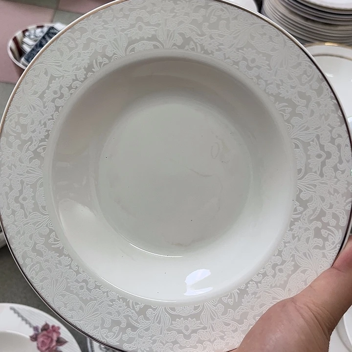 新骨瓷浮雕草帽8.5寸三个微瑕尾货完美主义者慎拍