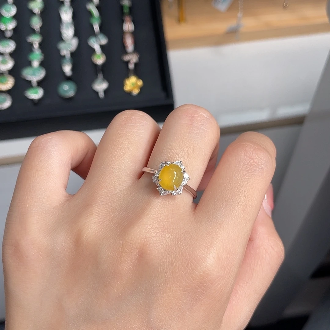 翡翠银S925镶嵌戒指