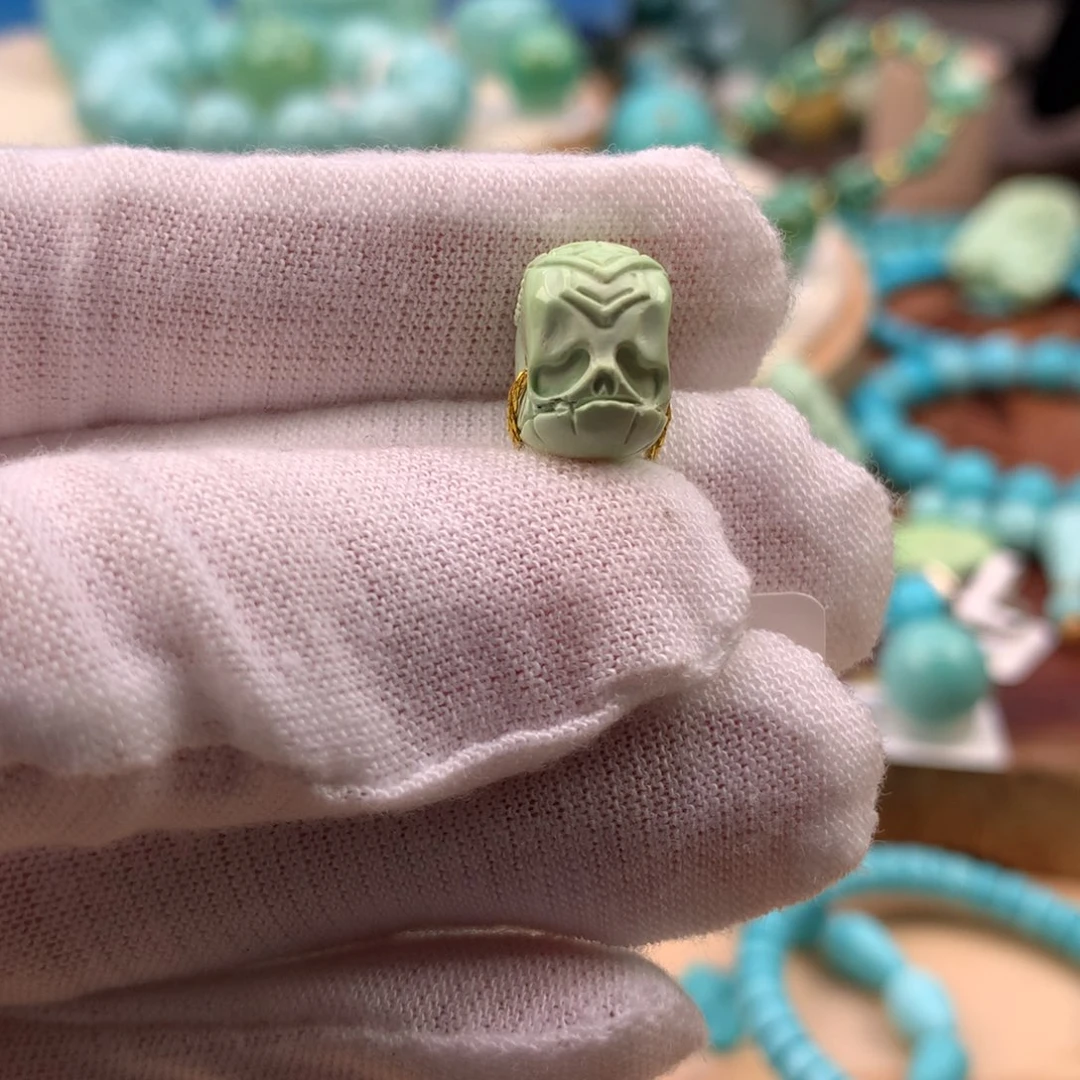 绿松石未镶嵌珠宝奇石菜籽黄阿呆12.5*8.2mm
