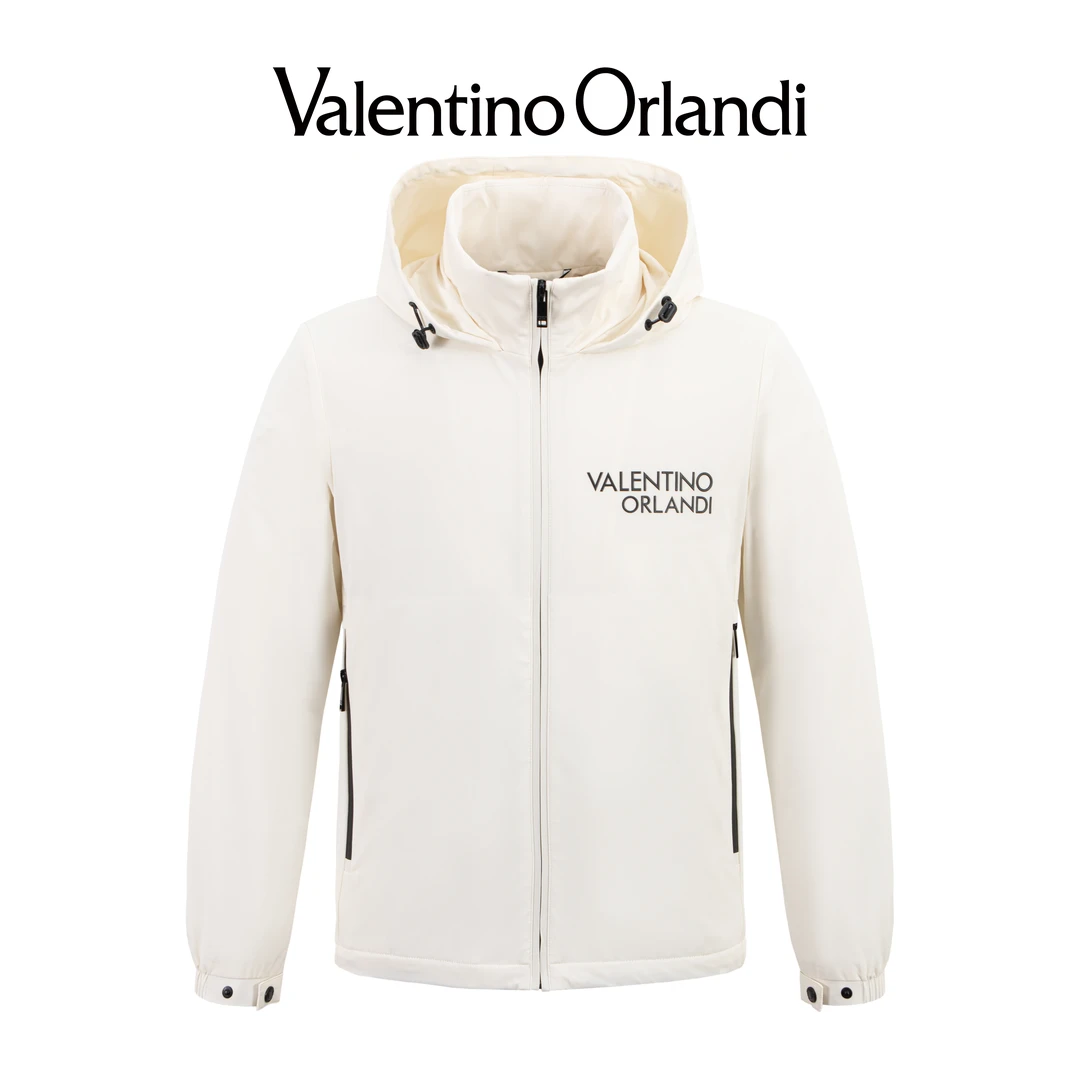 Valentino orlandi男士秋冬B版时尚简约百搭户外三防连帽棉服
