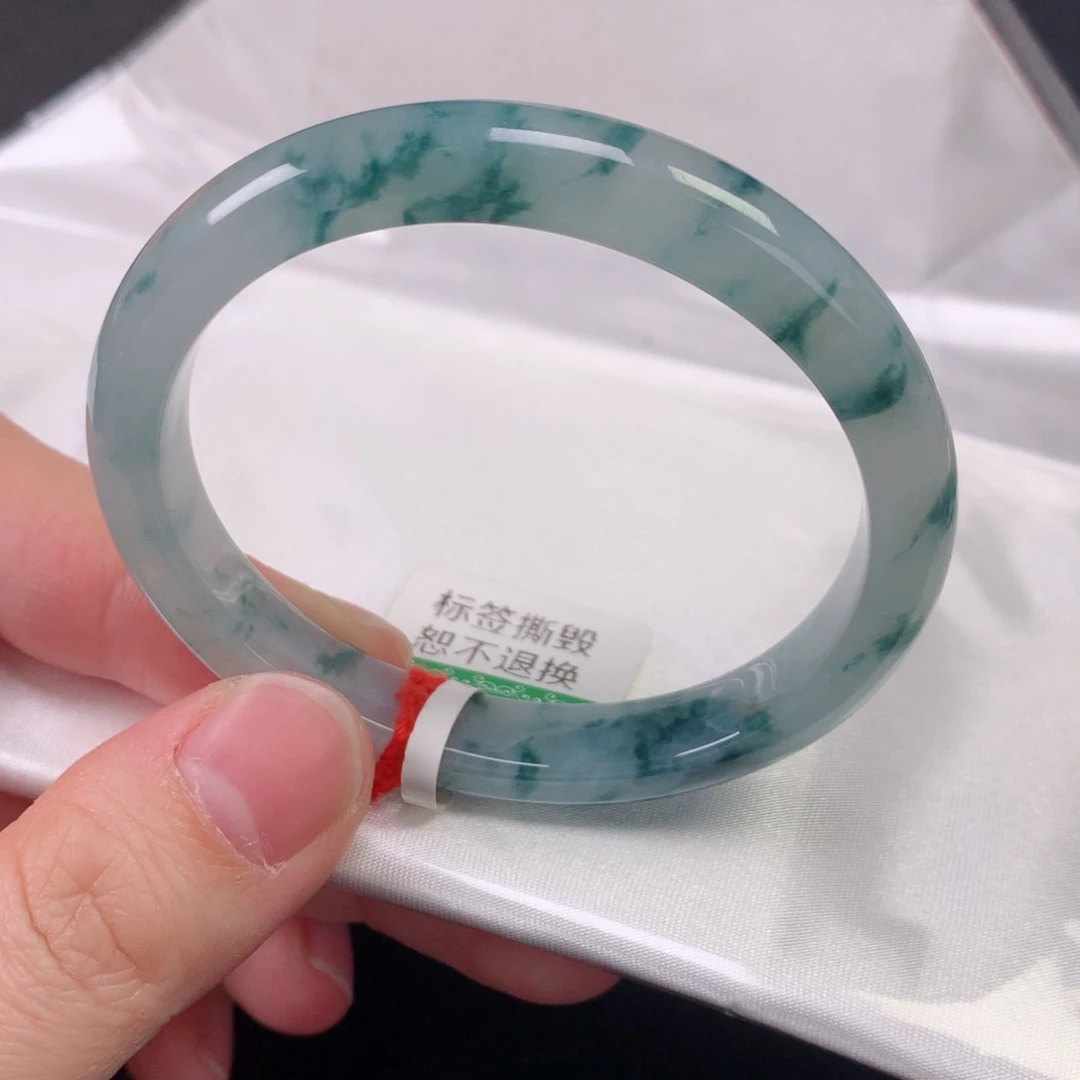 未镶嵌手镯翡翠缅甸天然翡翠手镯52贵妃