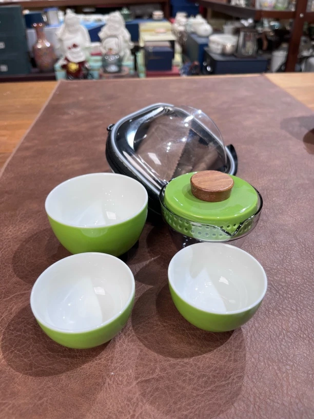 500一壶三杯绿款旅行茶具