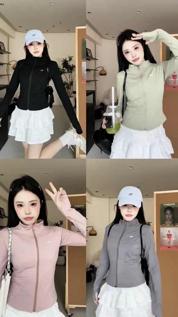 新款外套女修身瑜伽服长袖户外骑行防晒跑步健身上衣女夏