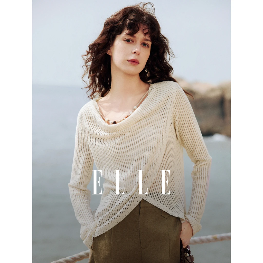 ELLE波西米亚风宽松镂空罩衫女2025夏季新设计感EM50816