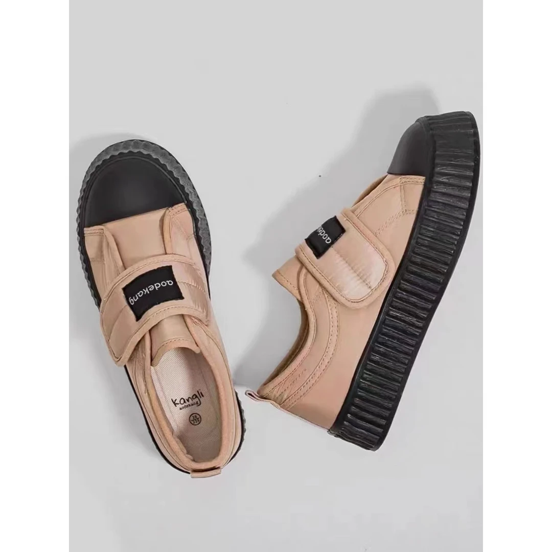 女生学生休闲百搭帆布鞋魔术贴板鞋8658