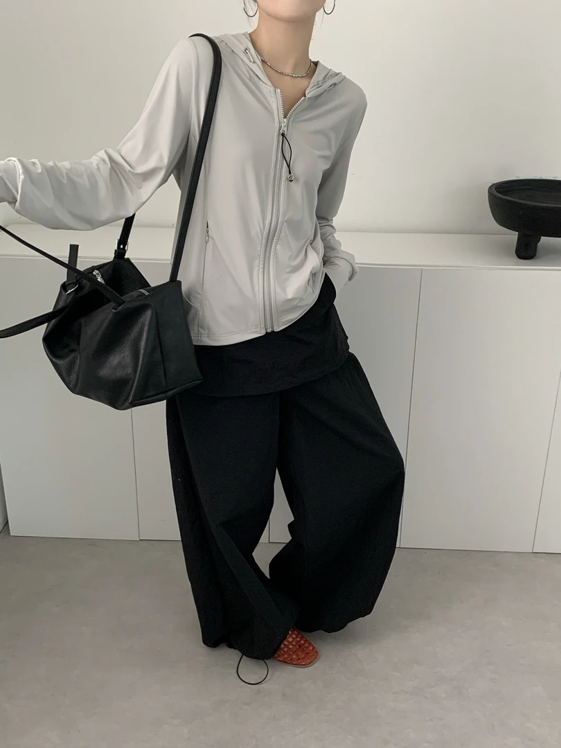 灰灰呀！韩代工作室！巨显瘦！修身连帽长袖拉链防晒衣瑜伽服外套