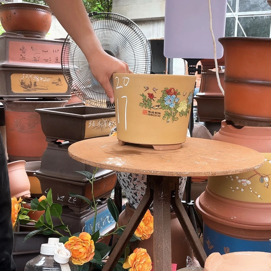 花开富贵中号一个花盆紫砂花盆
