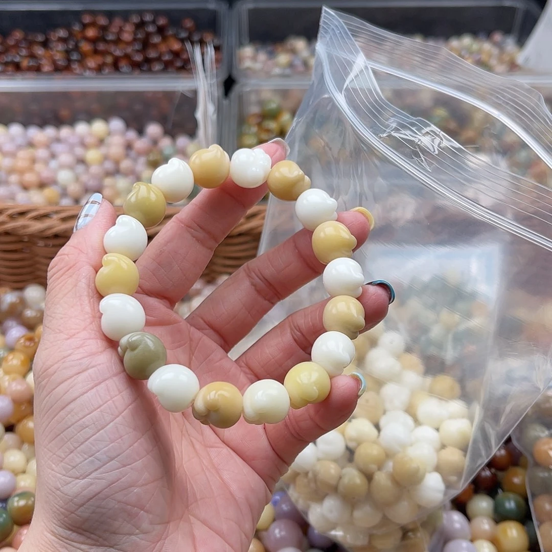 白玉菩提吊坠A/12mm/10+10颗