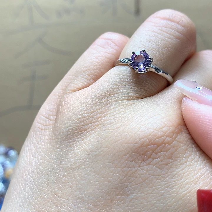 水晶水晶戒指银S925镶嵌