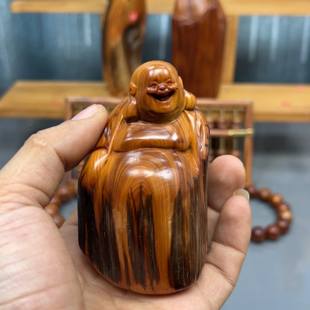 沉***金木崖柏木摆件手把件