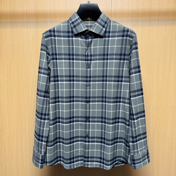 【专柜同款格衬衣】男士早秋3112长袖格子衬衣打底