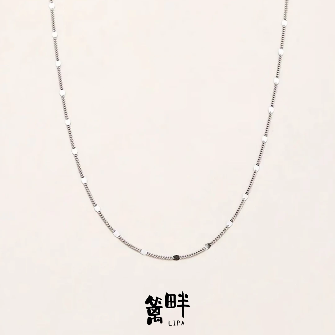 链子925银 【闪片链】S925纯银项链闪片链叠戴神器