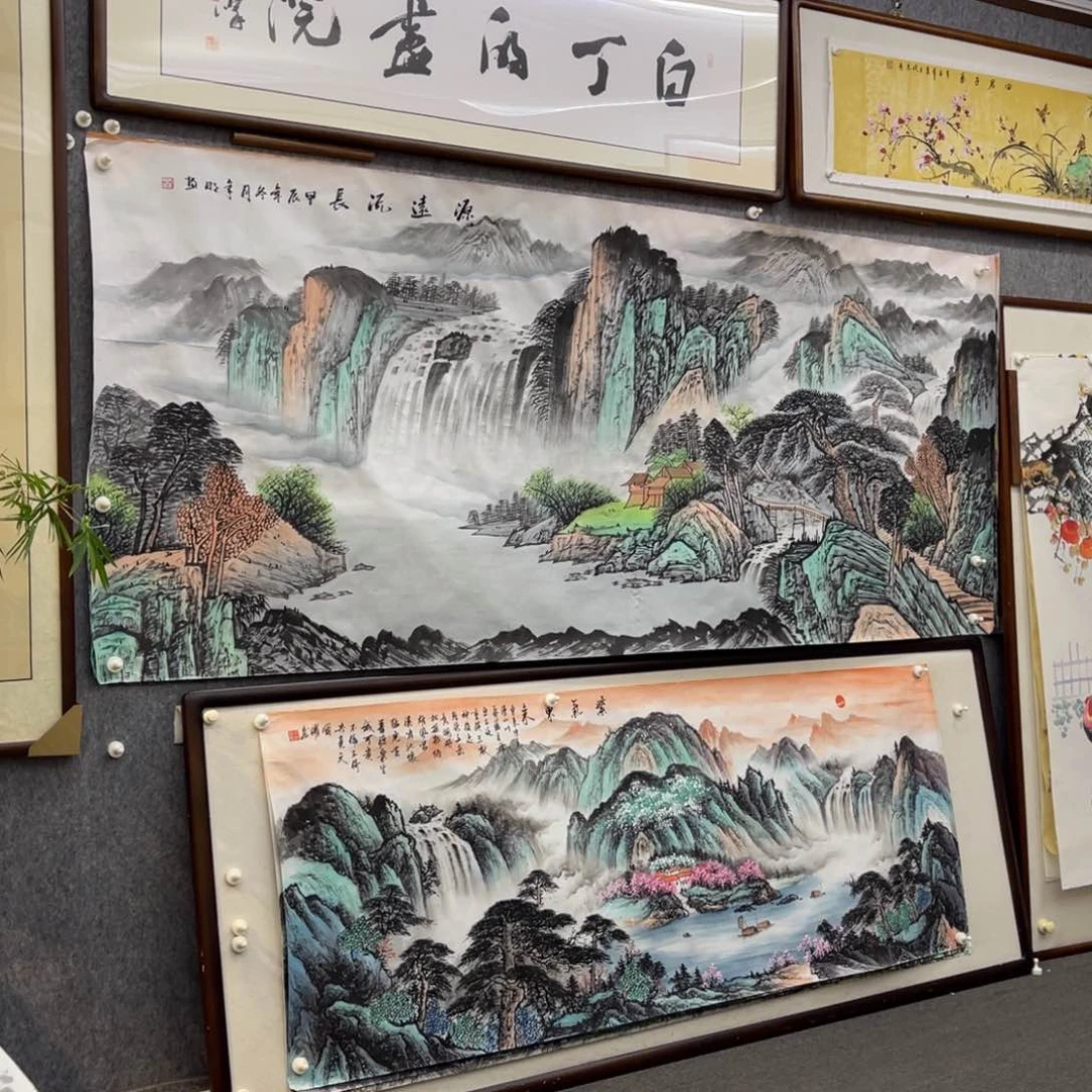 行***窑国画八尺源远流长画芯