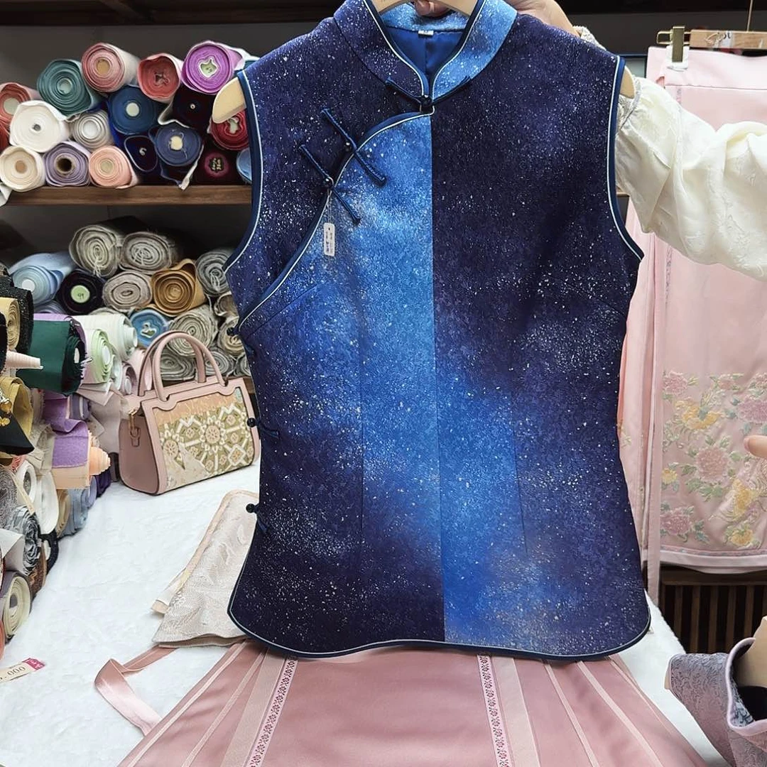 星空老正绢无袖上衣