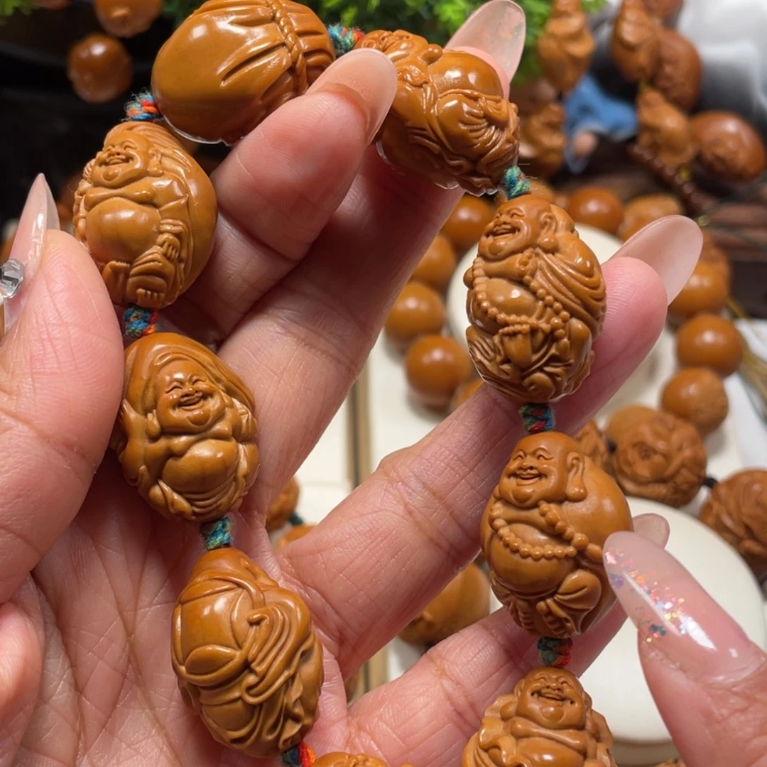 布袋弥勒橄榄核手串