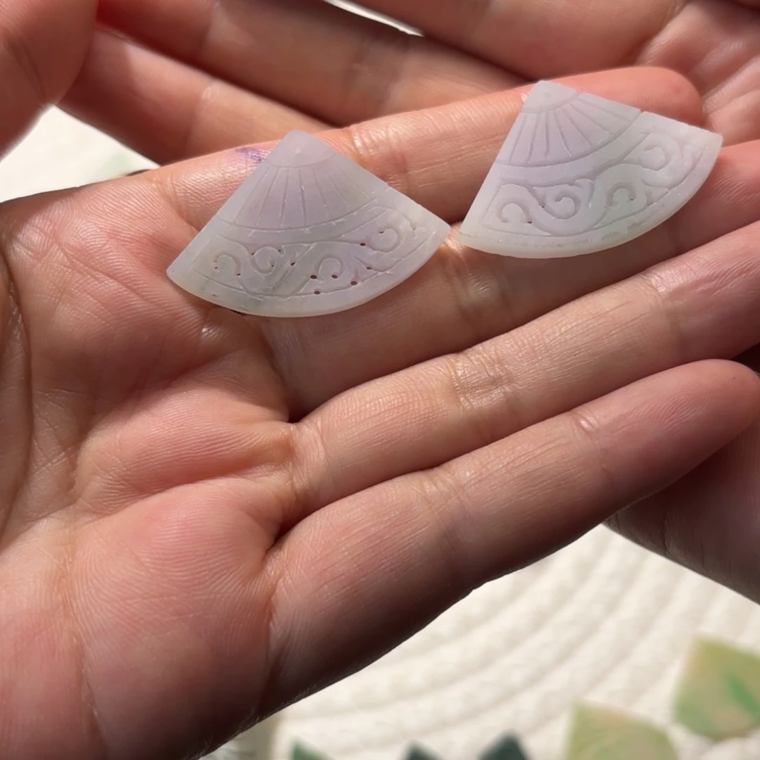 筱***语定制翡翠未镶嵌天然缅甸翡翠A货精美耳饰