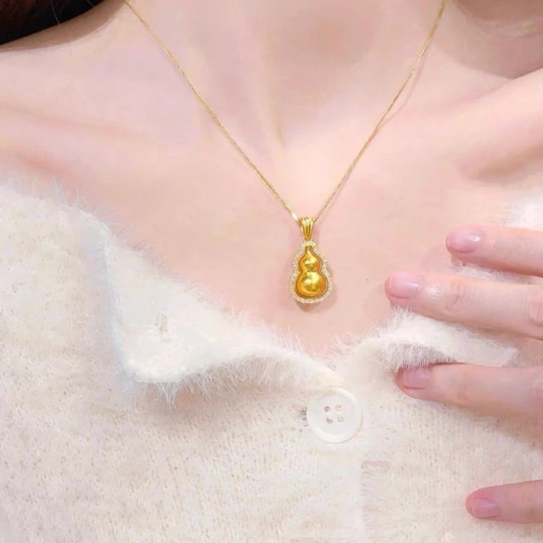 铜合金项链 铜合金项链 白钻转动葫芦锁骨项链气质百搭