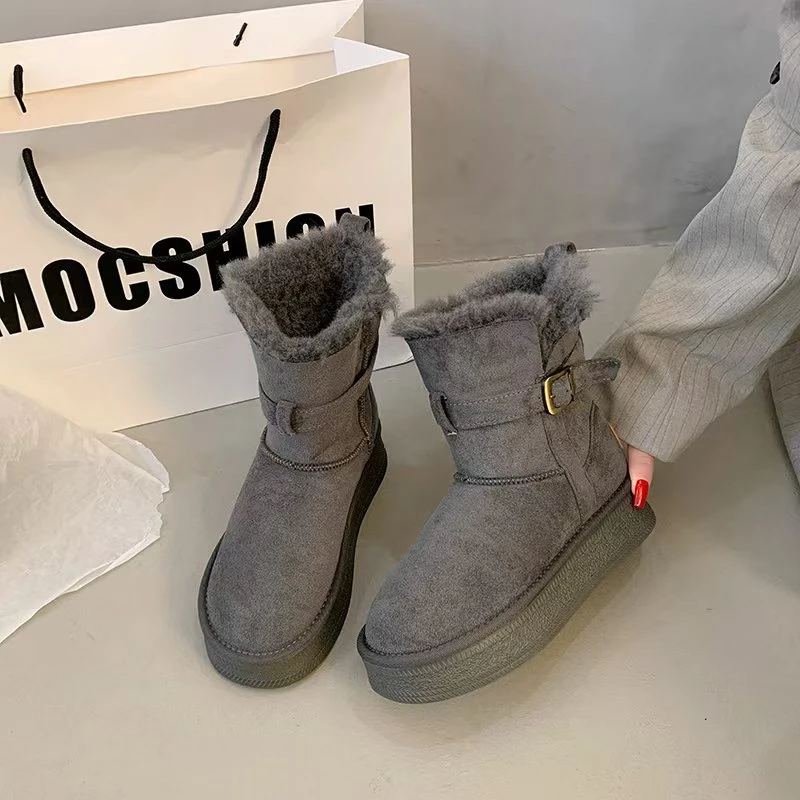 【李金贤专属】中筒雪地靴时尚舒适加厚保暖棉靴2302 跟高4厘米