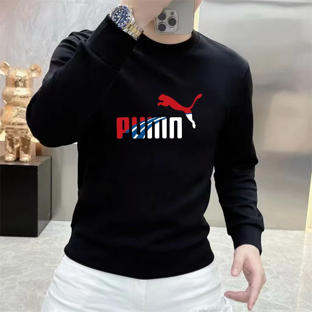 潮牌棉质卫衣男秋冬加绒保暖圆领套头时尚休闲舒适透气长袖打底衫