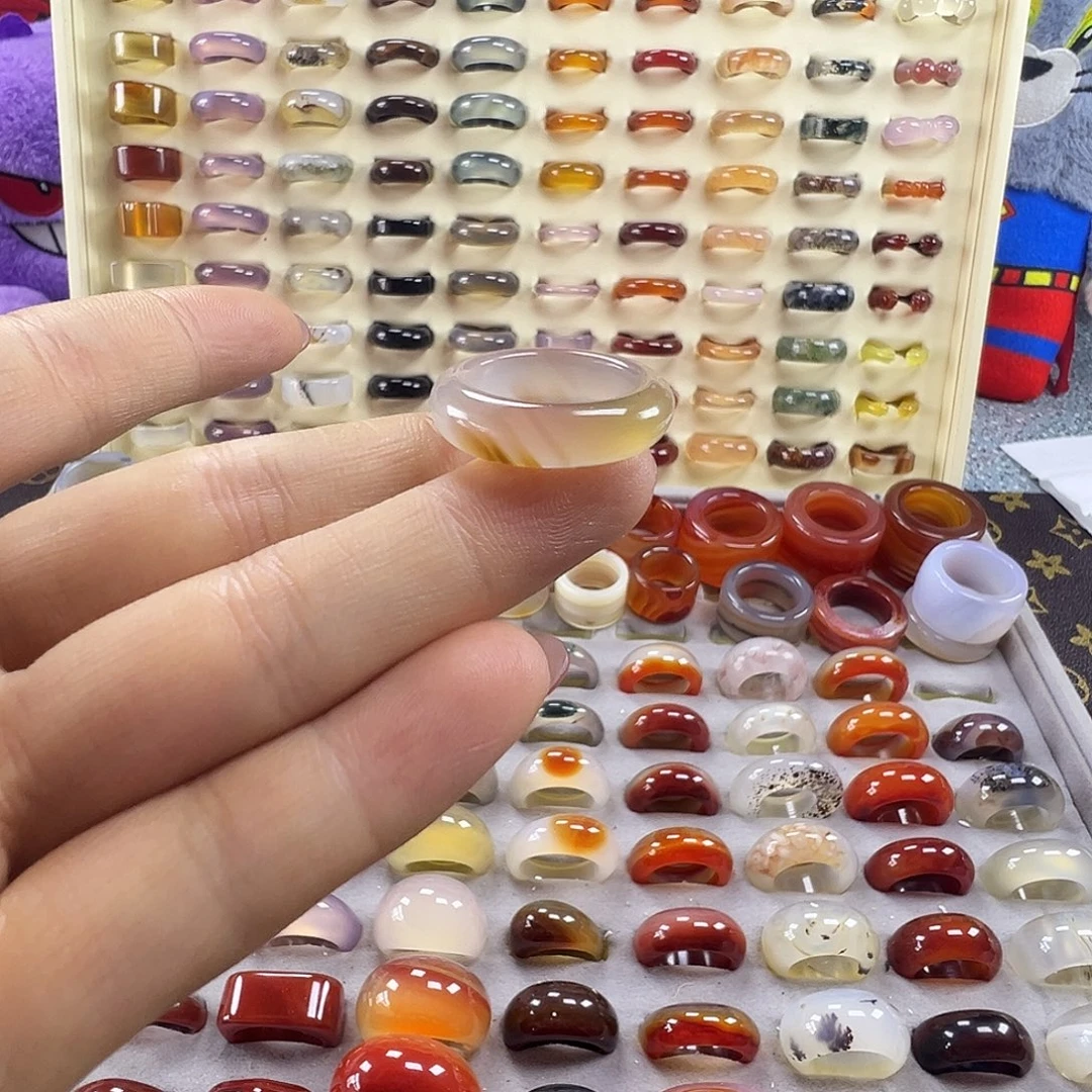 玛瑙/玉髓未镶嵌戒指A6不退换17.1港15