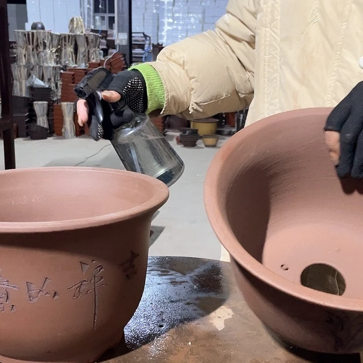 紫砂平角25+25 花盆花盆