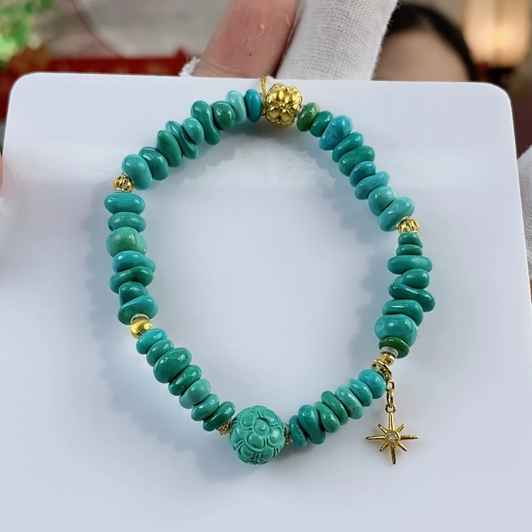 绿松石珠宝奇石18K金镶嵌