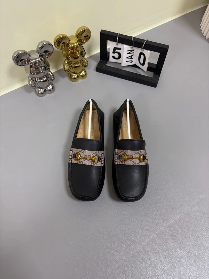 爆款豆豆鞋男鞋真皮头层牛皮皮鞋商务休闲英伦风豆豆鞋乐福鞋