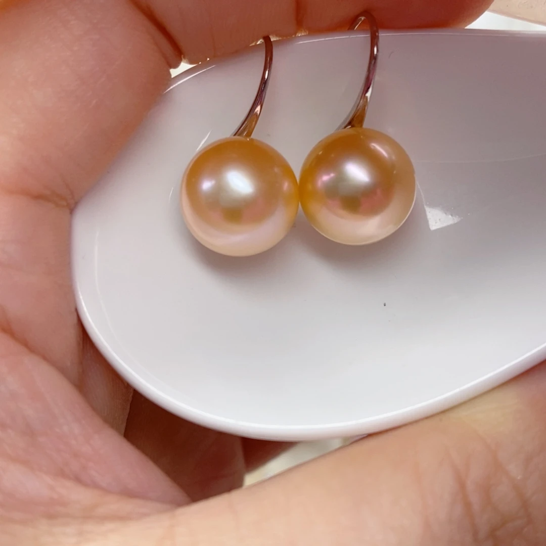 淡水珍珠耳饰银S925镶嵌梅*