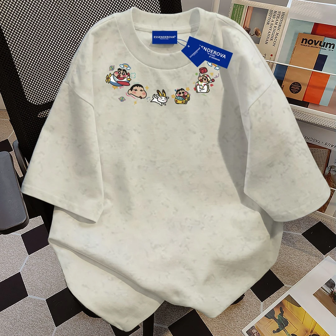 100%纯棉美式高街字母扎染短袖t恤男女夏季爆款休闲圆领情侣上衣