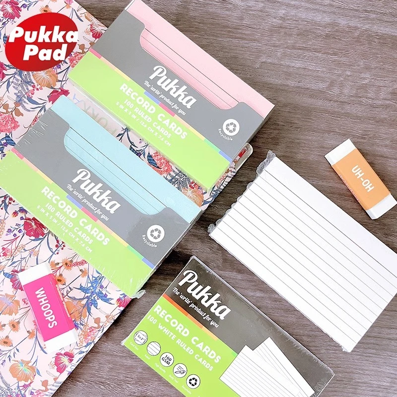 Pukka Pad 索引卡单词卡记忆卡学生记事考研考试随身口袋便签卡片