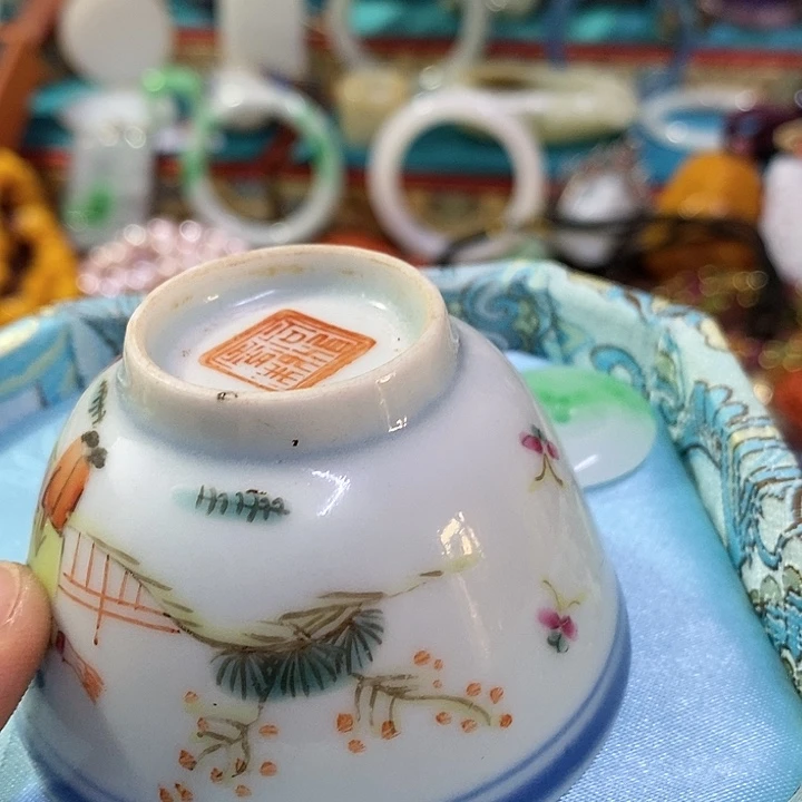 古**云青花手绘小主人杯子