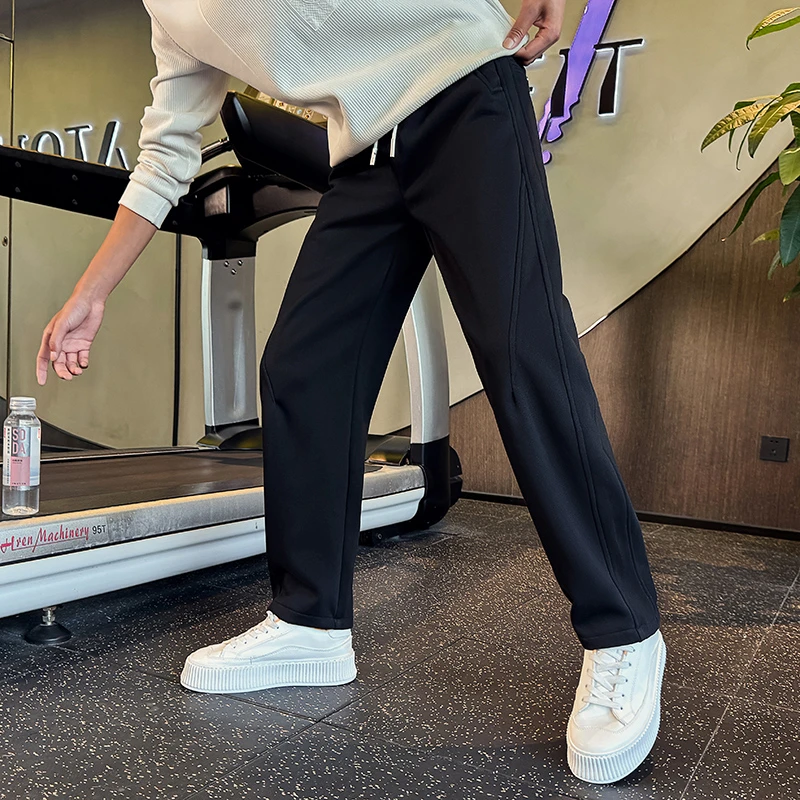 高级感男士裤子男款秋冬款男装潮牌直筒卫裤男宽松百搭运动休闲裤