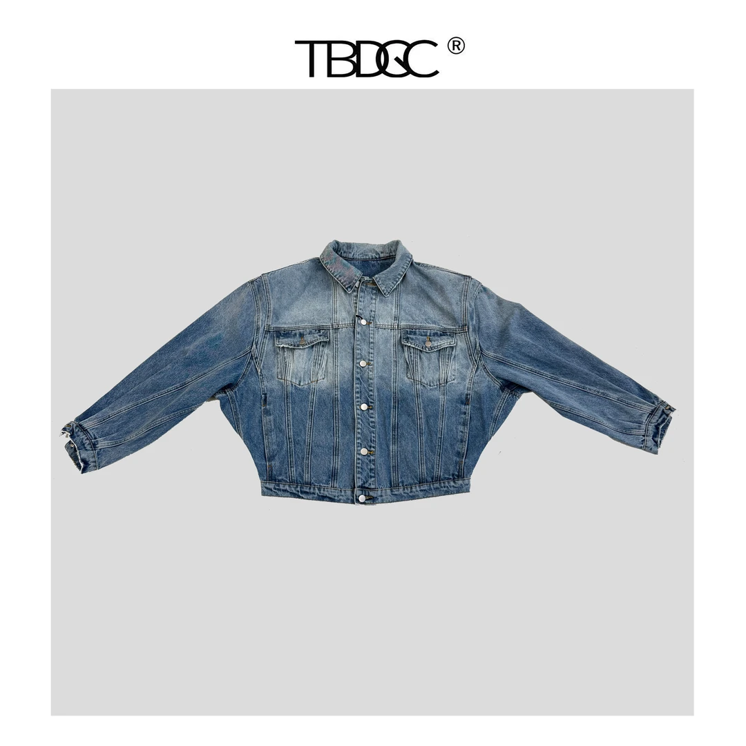 25秋冬 男女同款小众设计师系列可拆卸垫肩设计牛仔外套