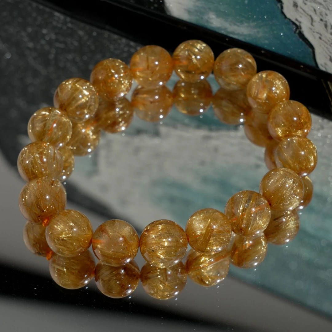 【暹罗珠宝】天然水晶“钛晶”水晶手串 13mm SL85036B